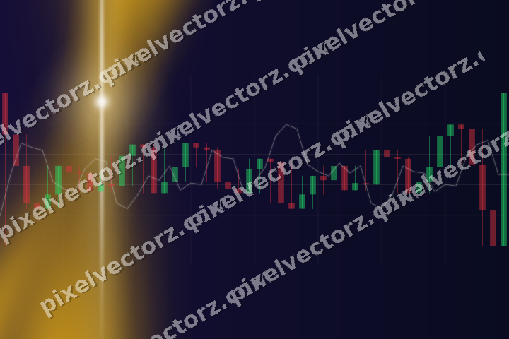 Glowing neon chart background in amber and blue