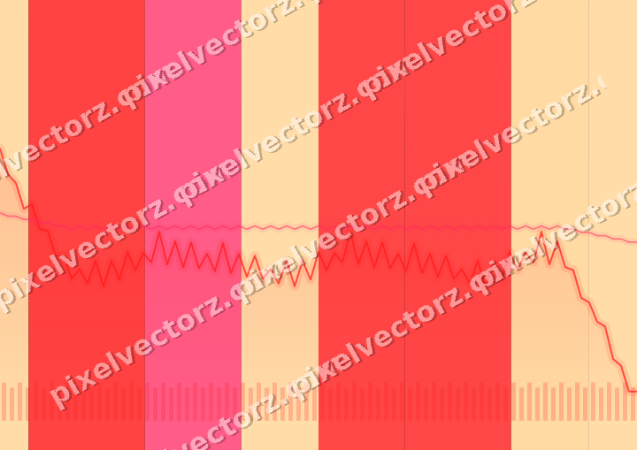 Glowing neon chart background in red and orange
