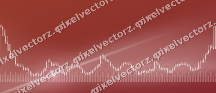 Glowing neon chart background in pale pink and pale red