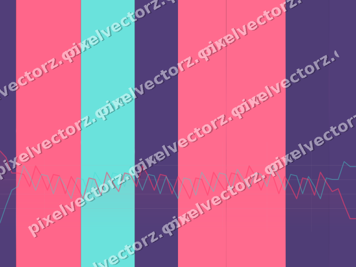 Glowing neon chart background in pink and amber
