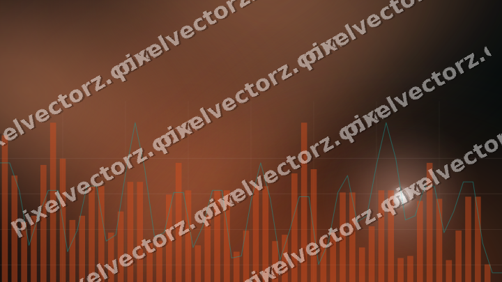 Glowing neon chart background in orange and teal