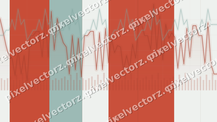 Glowing neon chart background in red and orange