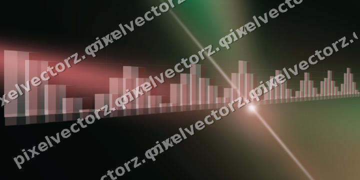 Glowing neon chart background in red and green