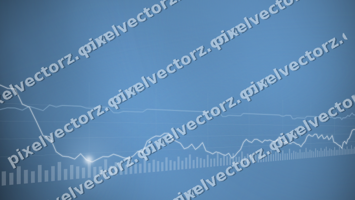 Glowing neon chart background in blue and orange