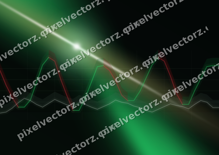 Glowing neon chart background in green and amber