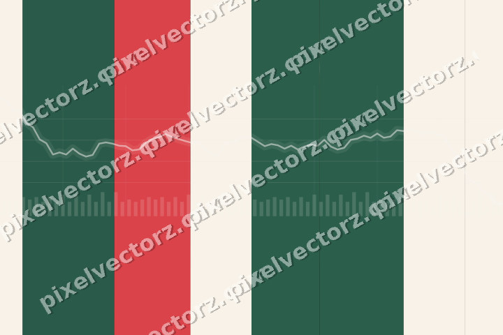 Glowing neon chart background in green and red
