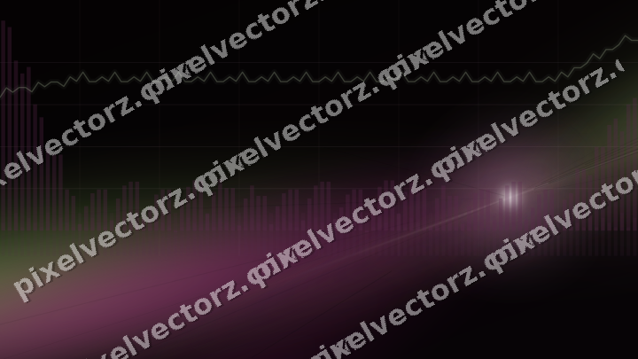 Glowing neon chart background in magenta and lime