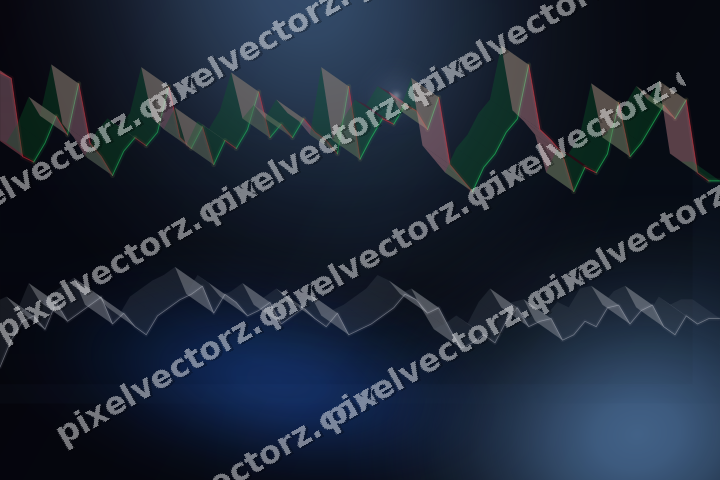 Glowing neon chart background in blue