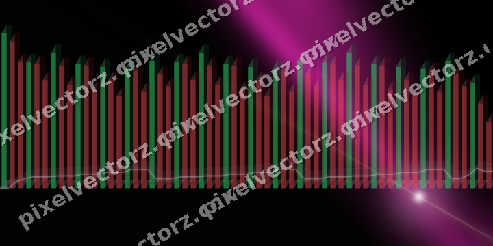 Glowing neon chart background in magenta and lime
