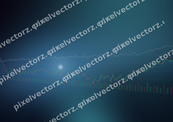 Glowing neon chart background in cyan and blue