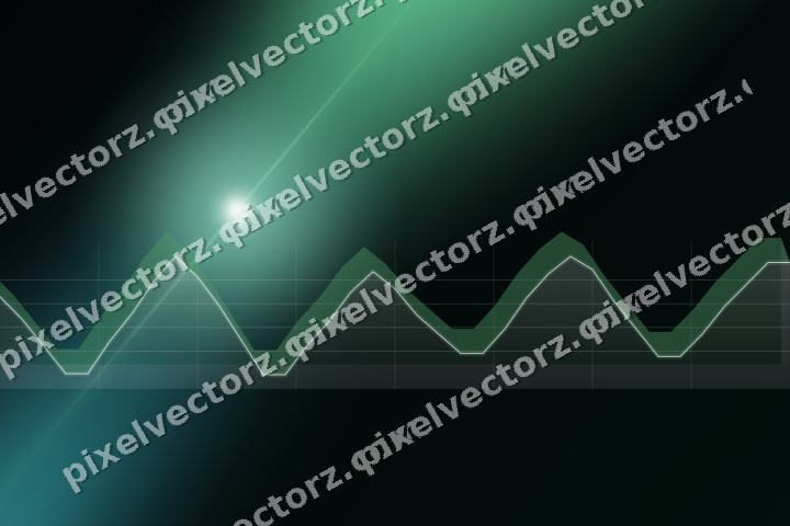 Glowing neon chart background in green and teal
