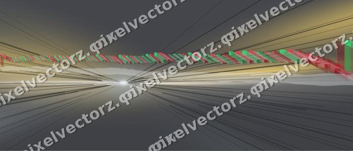 Glowing neon chart background in amber and grey