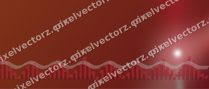 Glowing neon chart background in red and pale lime