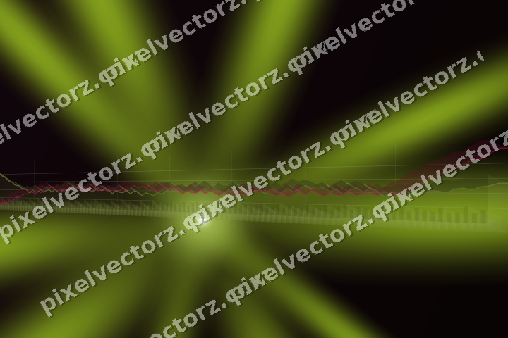 Glowing neon chart background in lime and pink