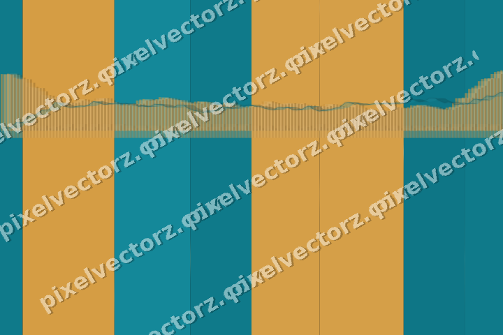 Glowing neon chart background in amber and teal
