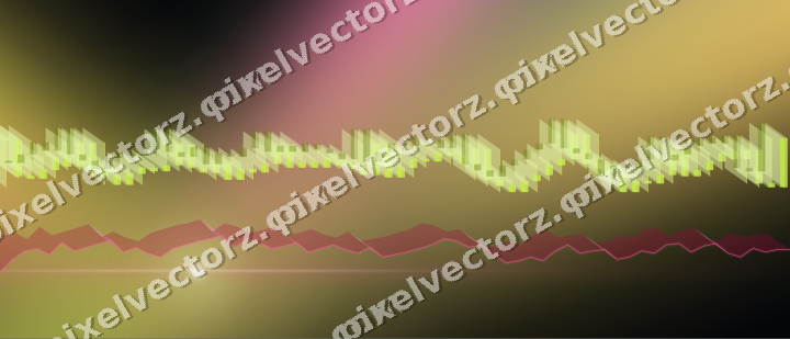 Glowing neon chart background in lime and amber