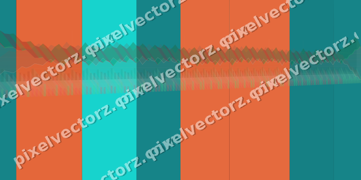 Glowing neon chart background in orange and teal