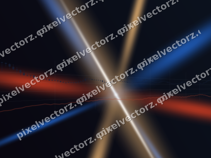 Glowing neon chart background in blue and red