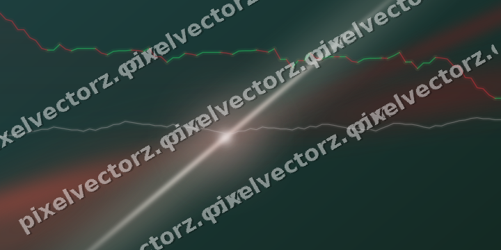 Glowing neon chart background in dark red and dark green