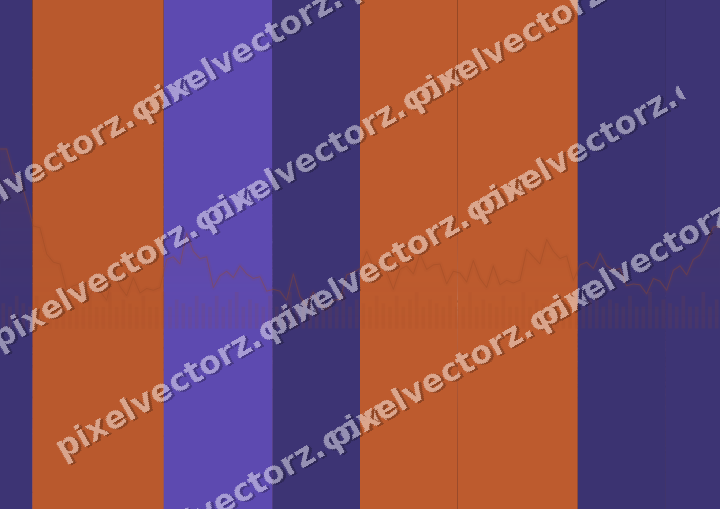 Glowing neon chart background in orange and blue