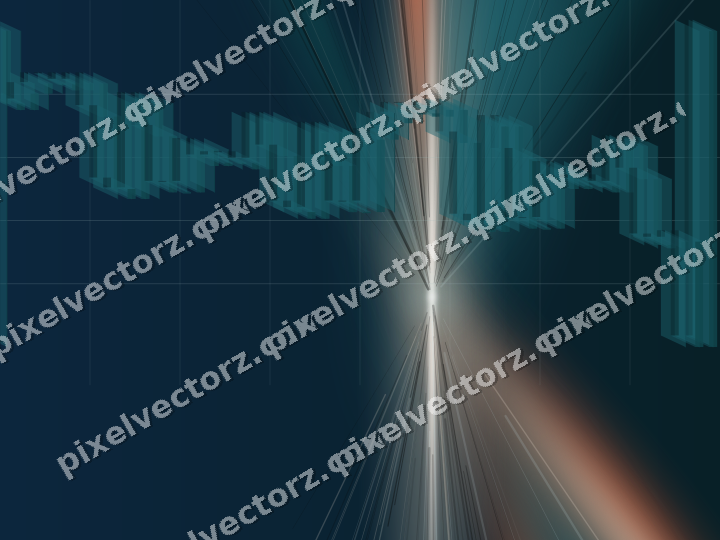 Glowing neon chart background in dark teal and orange