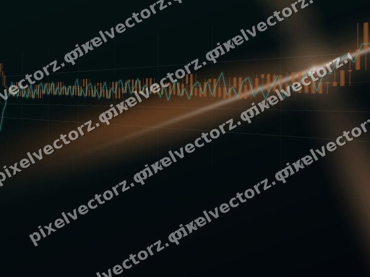Glowing neon chart background in orange and teal