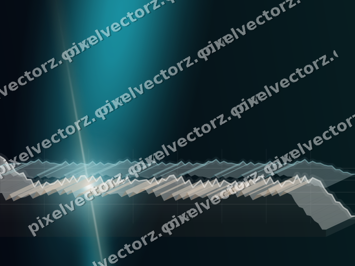 Glowing neon chart background in teal and orange