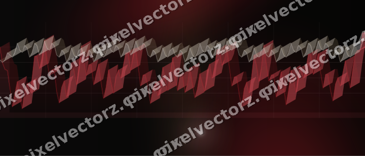 Glowing neon chart background in red and amber