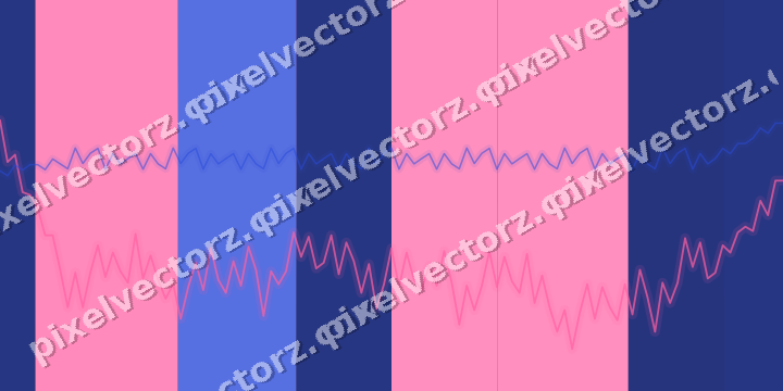 Glowing neon chart background in pink and blue