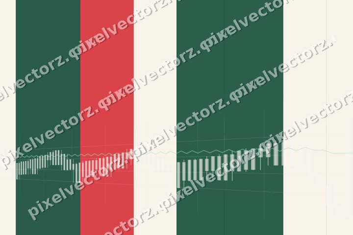 Glowing neon chart background in dark green and red