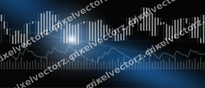 Glowing neon chart background in blue and teal