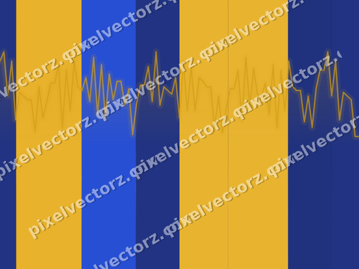 Glowing neon chart background in amber and blue