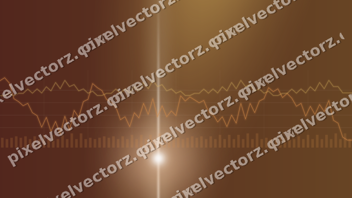 Glowing neon chart background in orange and amber