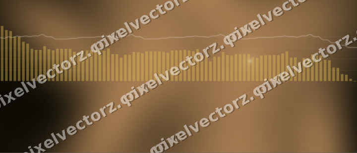 Glowing neon chart background in amber and orange