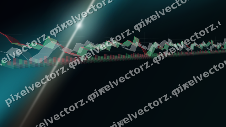 Glowing neon chart background in teal and orange
