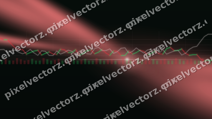 Glowing neon chart background in red and green