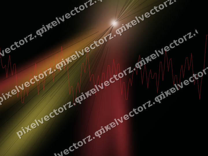 Glowing neon chart background in red and orange