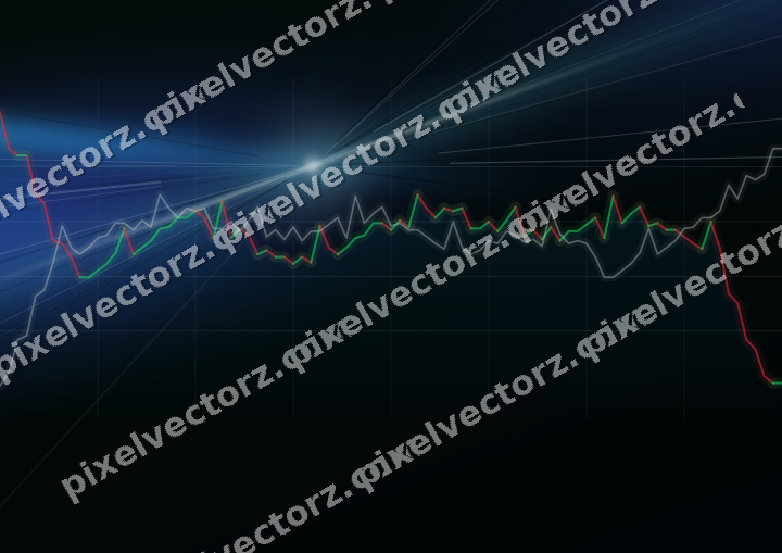 Glowing neon chart background in cyan and teal