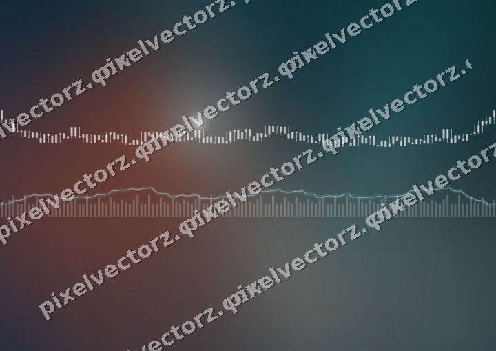 Glowing neon chart background in dark teal and orange