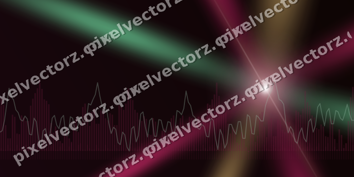 Glowing neon chart background in pink and green