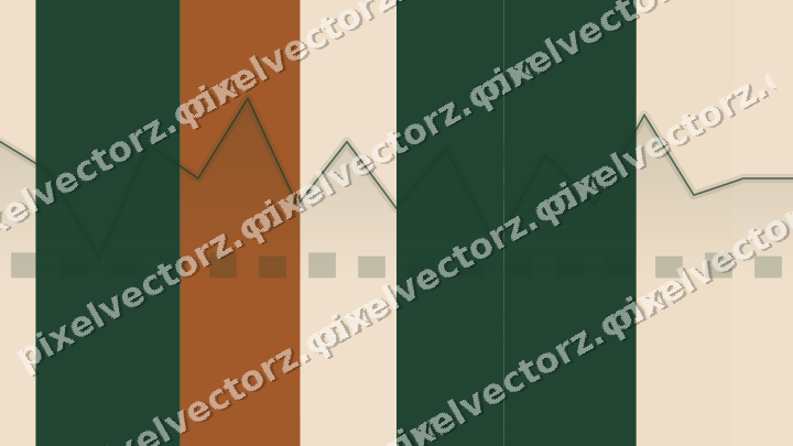 Soft pastel chart background in dark green and orange