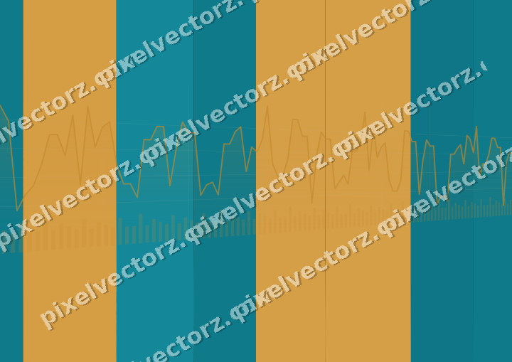 Glowing neon chart background in amber and teal
