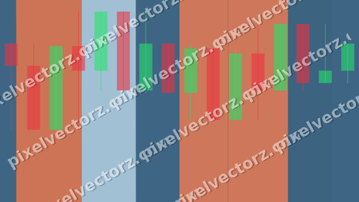 Glowing neon chart background in orange and cyan