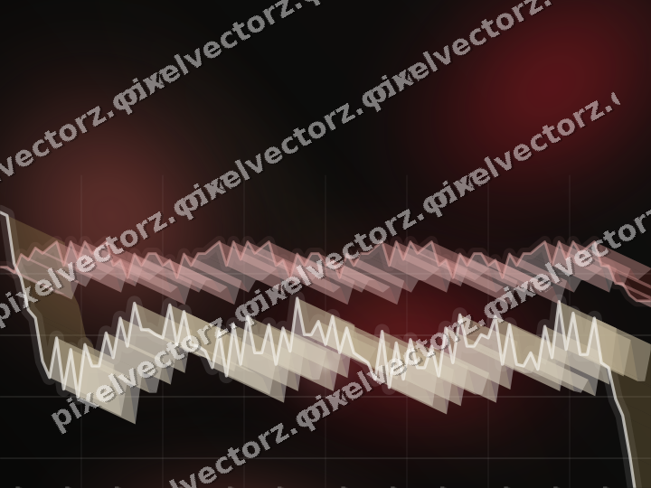Glowing neon chart background in red and amber
