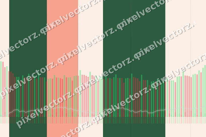 Glowing neon chart background in green and red