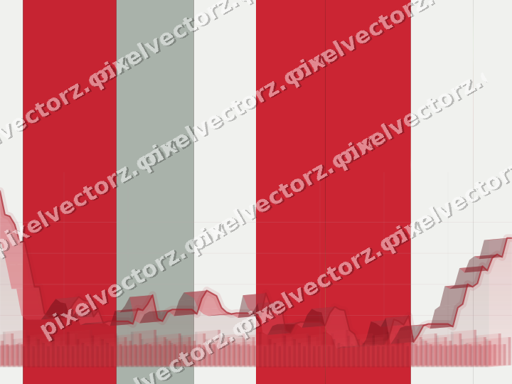 Glowing neon chart background in red and green
