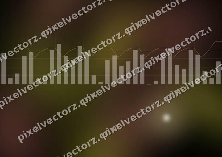 Glowing neon chart background in yellow and red