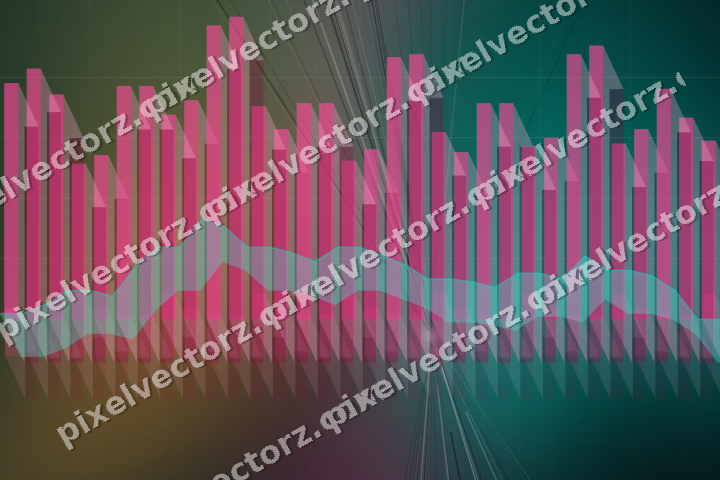 Glowing neon chart background in pink and orange