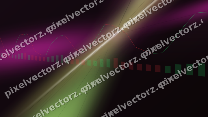 Glowing neon chart background in magenta and lime