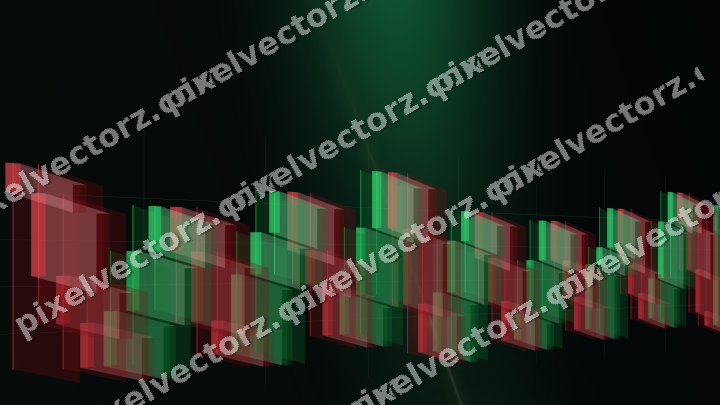 Glowing neon chart background in green and amber